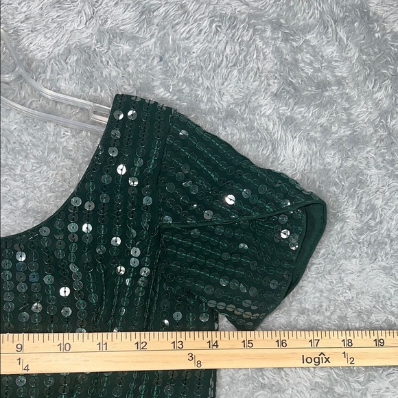 Dark Green Sequin Top - Picture 7 of 10